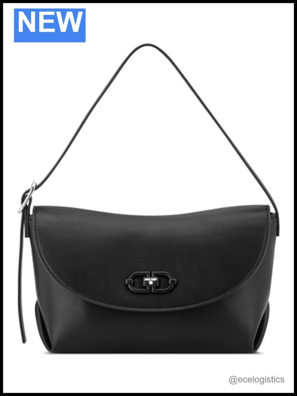 Faux Leather Flap Satchel Shoulder Bag Magnetic Closure